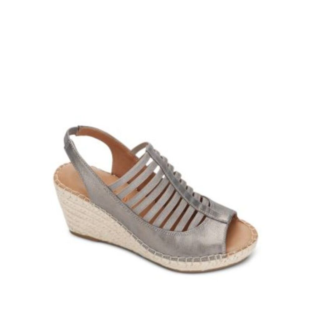 KENNETH COLE Wo Gentle Souls Charli Wedge Slip On Leather Slingback Sandal 11 M